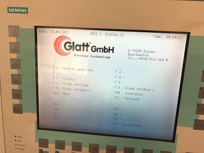 Used E 15816 E - Fluidbed Dryer / Spray Granulator / Coater GLATT GPCG 1.1