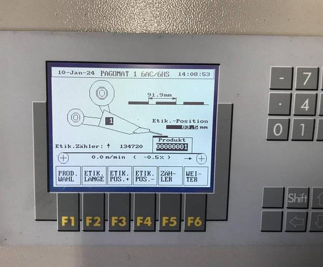 Used M 16125 D - Adhesive Labeller for Sachets PAGO 6D 