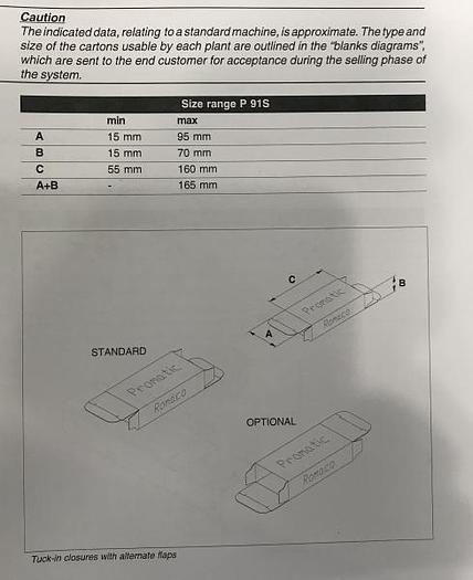 Used N 15454 D - Cartoner with Bottle Feeder ROMACO PROMATIC P 91S