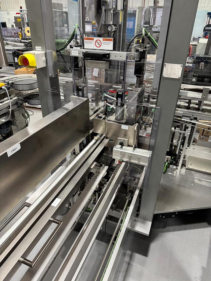 Used J 13000 E - Liquid Filling, Closing and Packaging Line GRONINGER DFV 4005 / MCS 202L / OPTIMA CMF