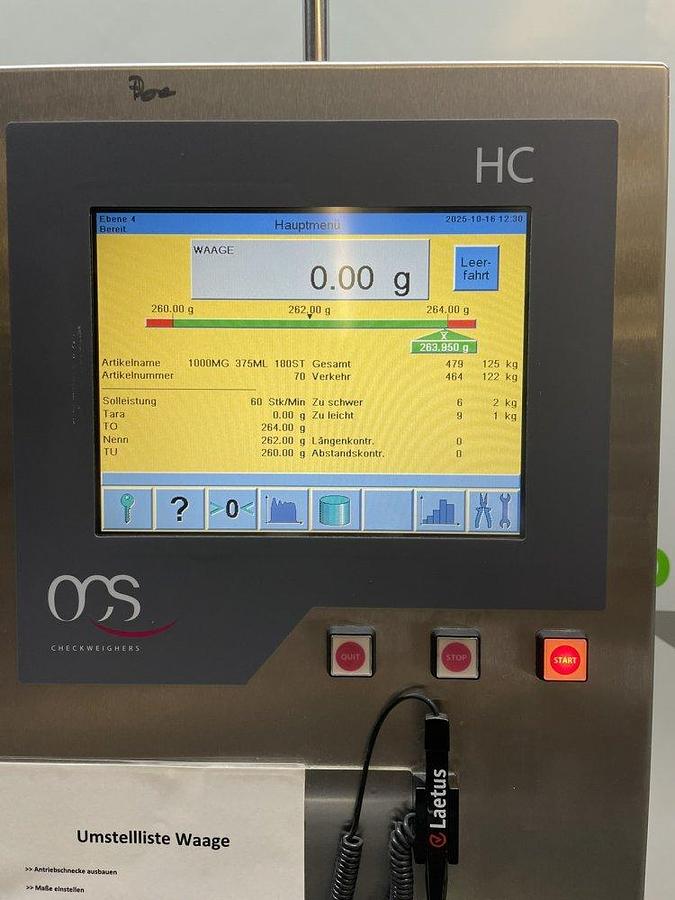 Used R 17175 D Checkweigher up to 750 g OCS HC
