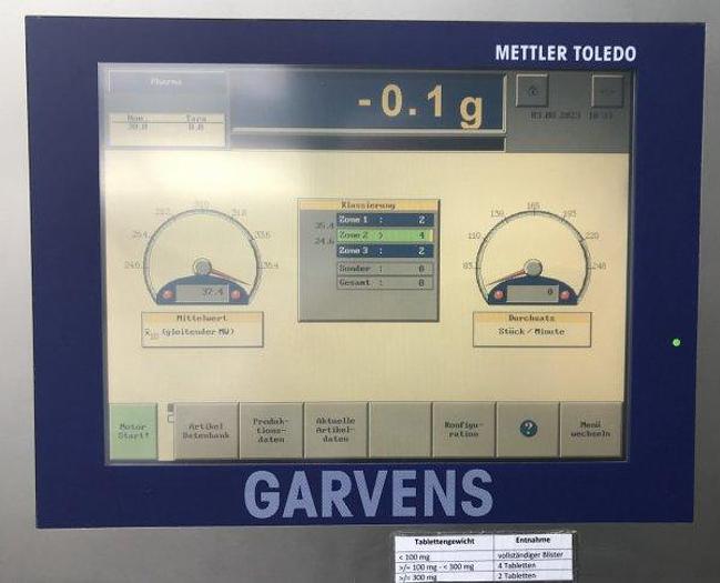 Used R 16037 D - Garvens Type S 2 Checkweigher with length measuring device Weighing range up to 300 g