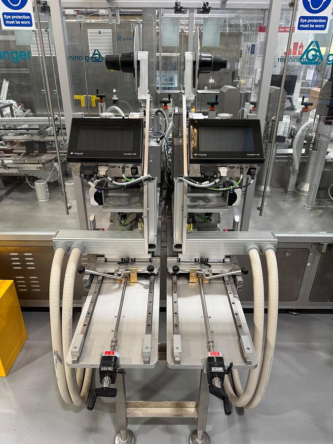 Used J 13000 E - Liquid Filling, Closing and Packaging Line GRONINGER DFV 4005 / MCS 202L / OPTIMA CMF