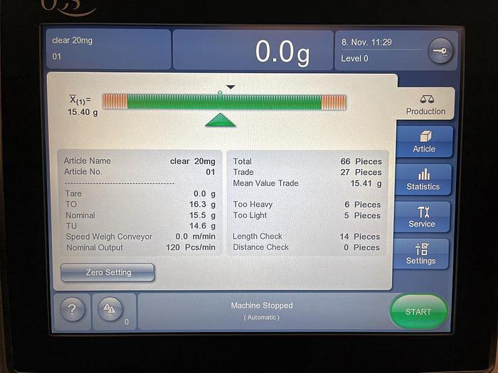 Used R 15246 E - CHECKWEIGHER WIPOTEC-OCS HC - Max. 750 g