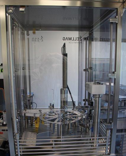 Used J 16512 D - Filling and Closing Line with labelling machine ZELLWAG Z-110 S