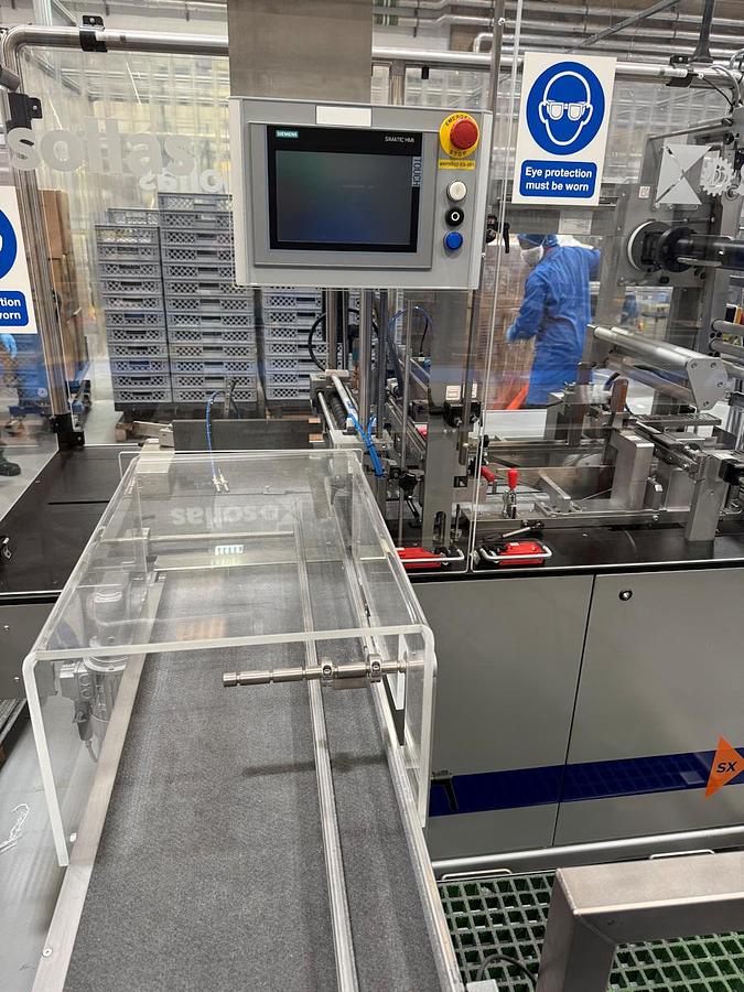 Used O 13001 E - Overwrapper SOLLAS SX80 with Carton Collator