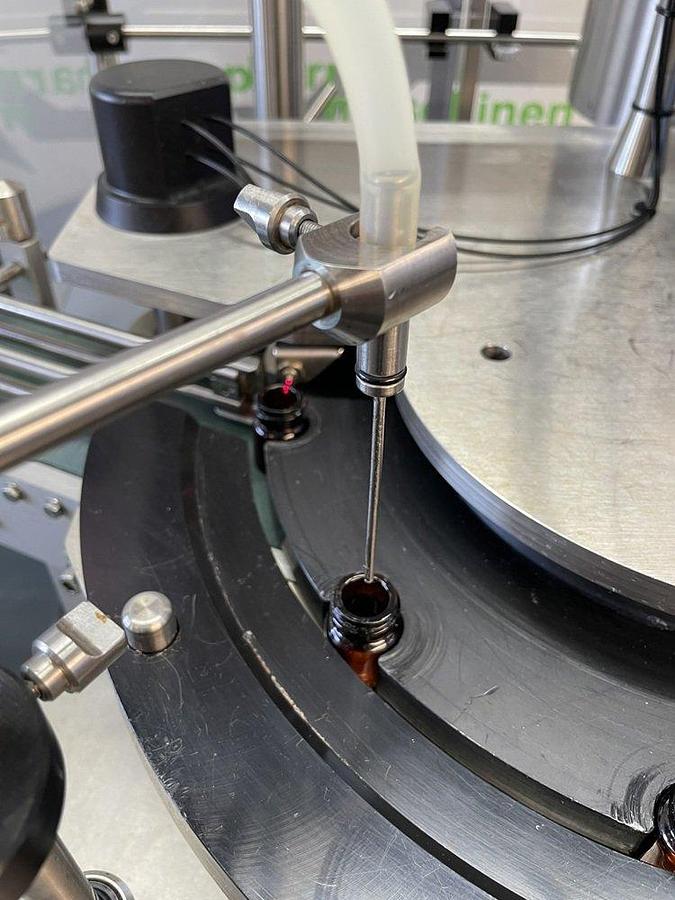 Used J 16959 D - Liquid Filler - Screw Capper for Vials FLEXICON FMB 100