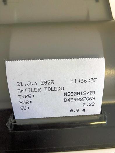 Used R 15822 E - Balance METTLER TOLEDO MS8001S/01 - Precision