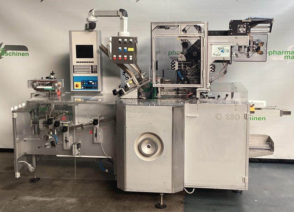 Used N 16606 D - Cartoner with blister feeder UHLMAN C 130