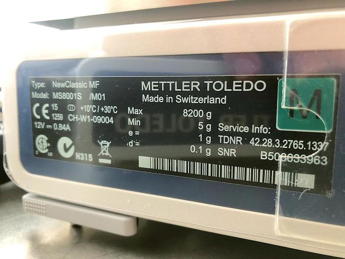 Used R 15824 E - Balance METTLER TOLEDO MS8001S/M01 - Precision
