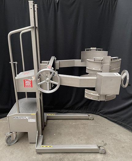 Used P 16036 D - SCHNEIDER Robusto FL 120 GBK - S stainless steel pallet stacker with swivel gripper arm for drums