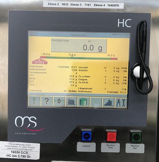 Used R 16524 D - Checkweigher up to 3.750 g OCS HC