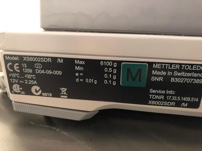 Used R 15821 E - Balance METTLER TOLEDO XS6002SDR - Delta Range