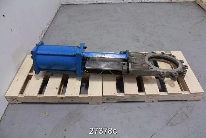 Used Fabri FV-C3700217700 14" Air Operated Knife Gate Valve, 316 Stainless Steel Body, D1A2 Seat, 150Cwp, -20°F To 150°F #27378