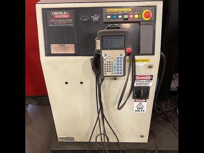 Used LINCOLN SYSTEM 55 DUAL TRUNION MIG WELDING CELL WITH FANUC ARCMATE 120iB/10L 6 AXIS CNC ROBOT