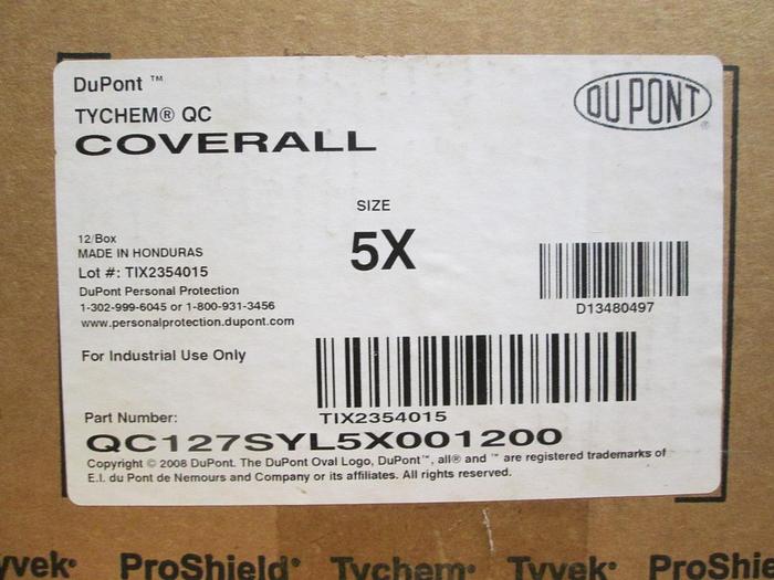 Dupont Tychem Personal Protection Coveralls (PPE)