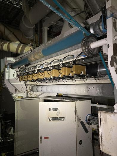 Used 90" EGAN HORIZONTAL TRACK REEL REWINDER WITH SLITTING