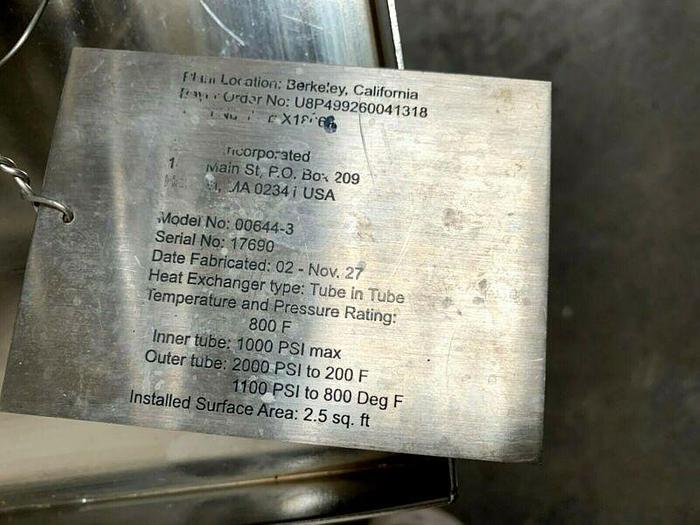 Used Exergy Incorporated 00644-3 Stainless Steel Heat Exchanger on Rolling Cart