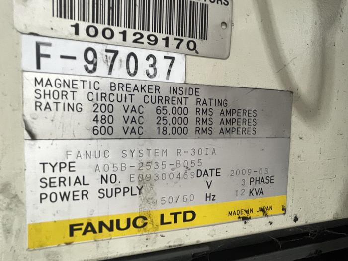 Used FANUC R2000IB/210F 6 AXIS ROBOT WITH R30iA CONTROLLER
