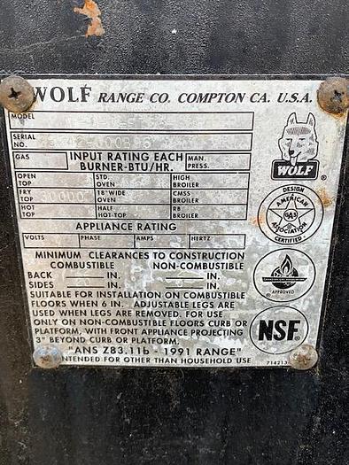 Used Wolf Flat Top Griddle #3751