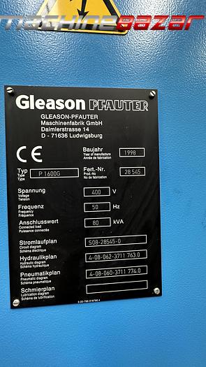 Used 1998 Pfauter Gleason P 1600 G