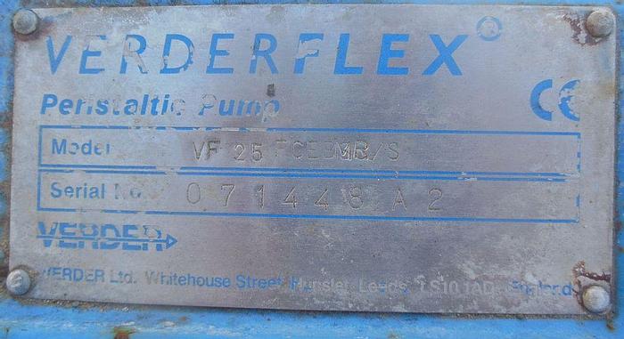 Used Pump, Peristaltic, 2 HP, S/st, Verdeflex, Mdl VF 25 #S743000