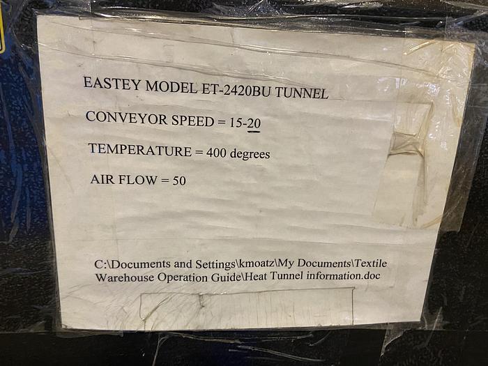 Used EASTEY MODEL ET 2420 BU HEAVY DUTY SHRINK BUNDLING TUNNEL