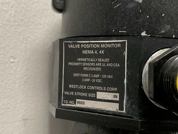 Used 3 ITT Sherotec 90PSI Stainless Steel Valves w/ 3 Position Monitors 1/2" Sanitary