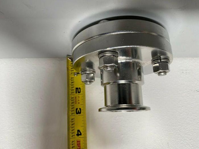 Used Stainless Steel 4" Flange w/ 1 1/2" Sanitary Fitting