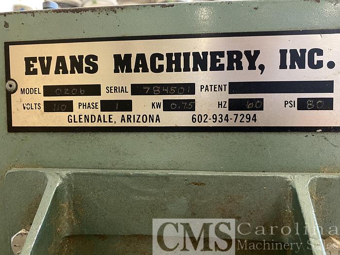 Used Evans Machinery 62"Evans Pinch Roller