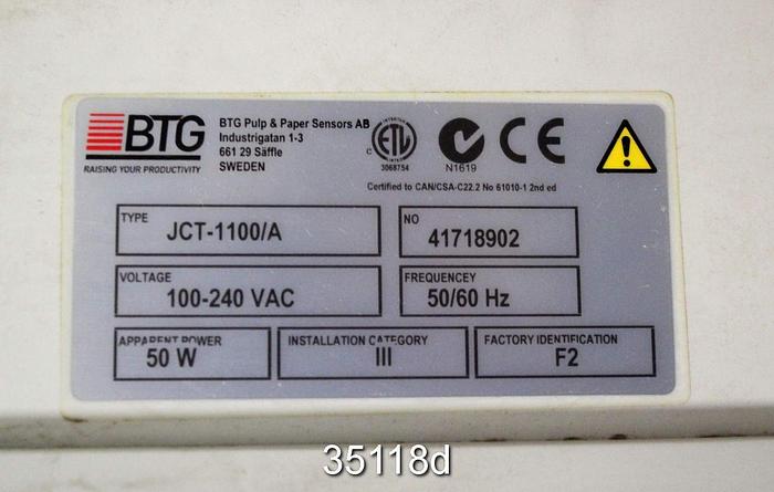 Used BTG MBT-2300 Consistency Transmitter with JCT-1100 Junction Box #35118