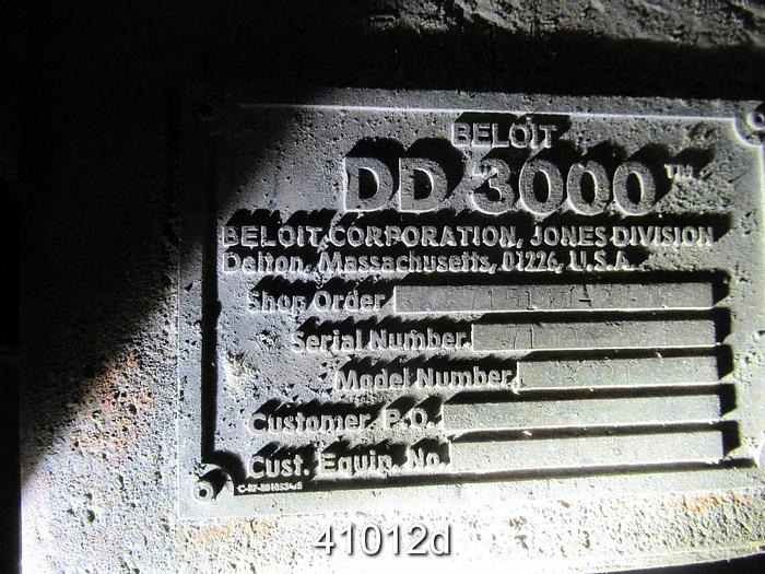 Used Beloit Jones DD3000 Refiner, 34" Rotor #41012