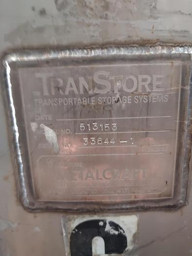 Used 300 gallon Transtore tank CVS with pneumatic agitator