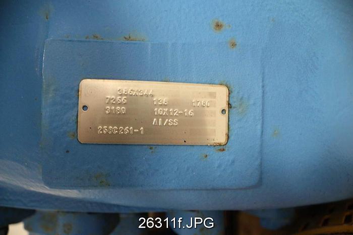 Unused Goulds 3180 Goulds 3180, 10X12X16, Impeller Diameter 386X344, 7266 Gpm @ 138 Ft Head, 1780 Rpm, On Base, New #26311