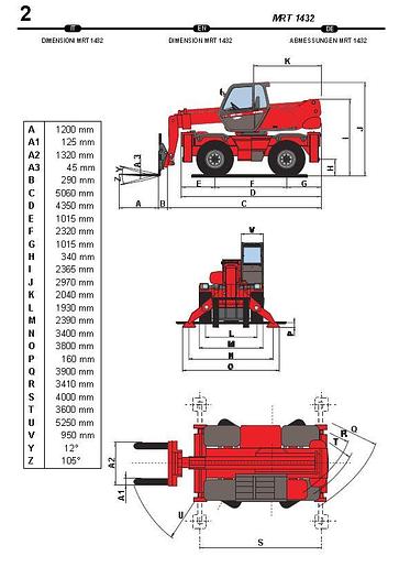 Usato 2004 Elevatore Telescopico MANITOU MRT 1432 M