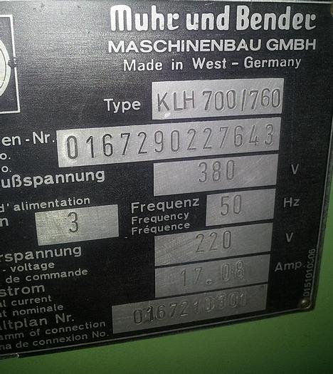 Gebraucht Hydraulische Lochstanze Mubea KLH 700 / 760