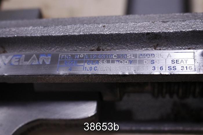 Used Velan A 4" Hand Operated Knife Gate Valve #38653