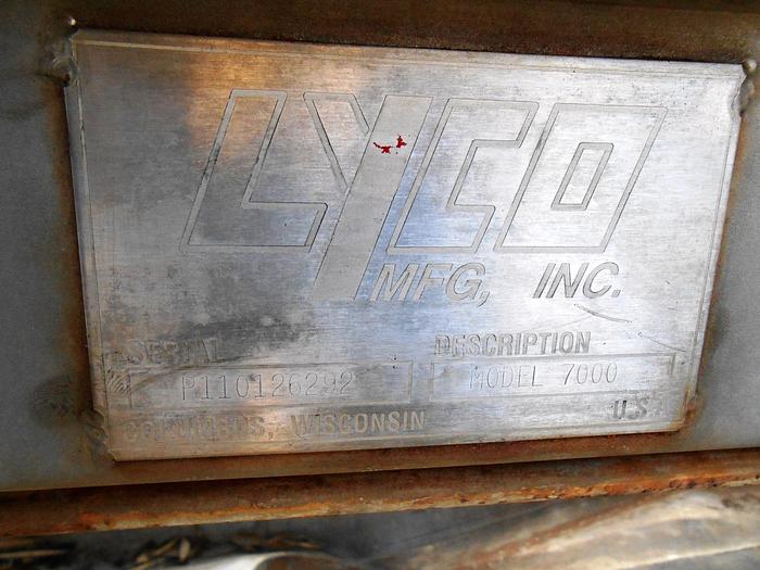 Used Peeler, Lyco, Mdl 7000, S/st, 500-20000 Pounds per hour #S742123