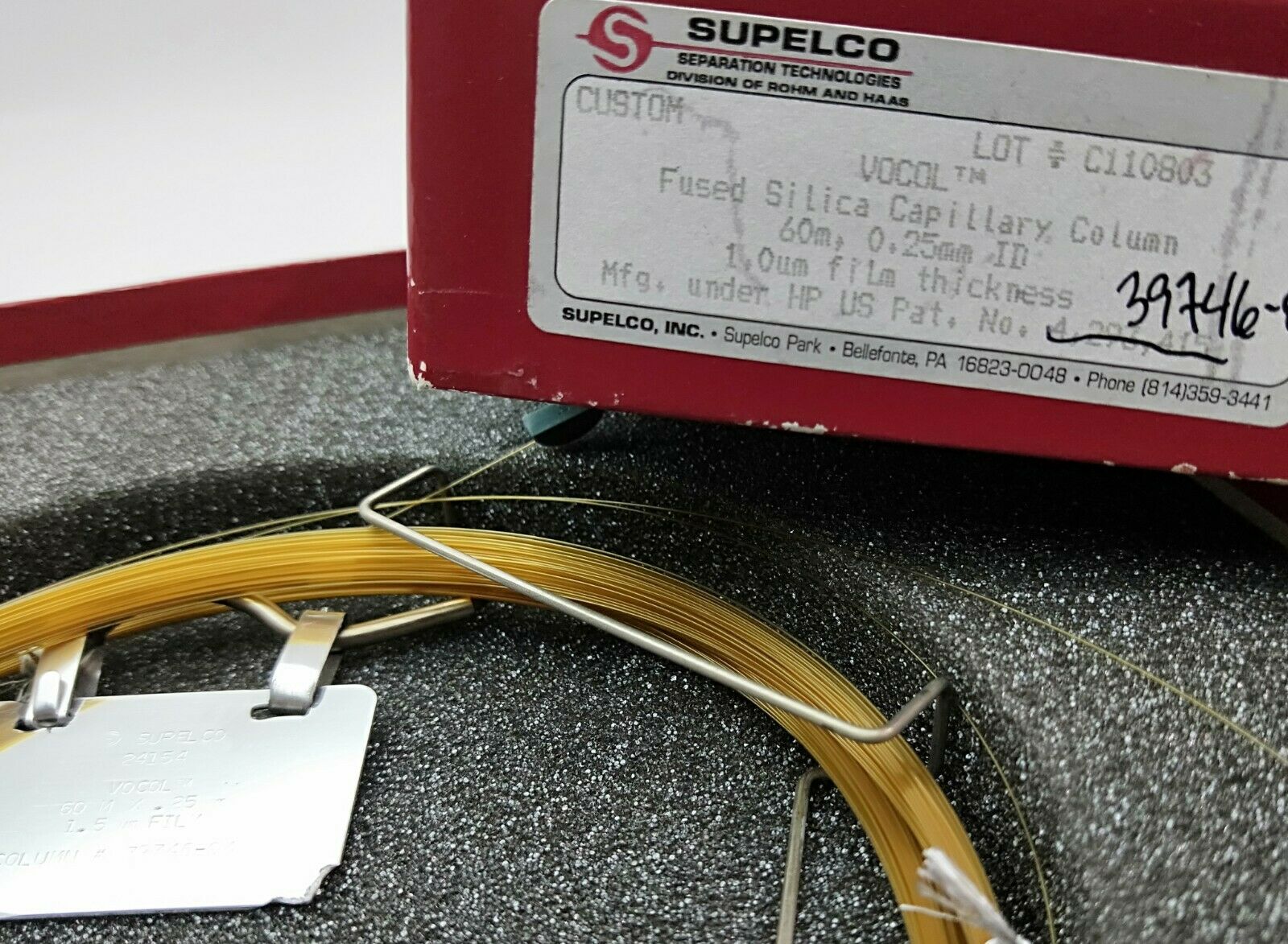 Used Supelco VOCOL (24154) Capillary Column (60M x 0.25mm x 1.5µm)