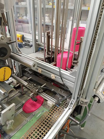 Überholt OMSO DM44N/ PAGOmat 6HS, 2-bahnige Deckeletikettierlinie