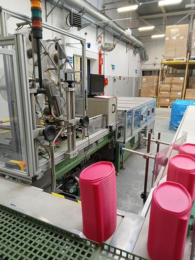 Überholt OMSO DM44N/ PAGOmat 6HS, 2-bahnige Deckeletikettierlinie