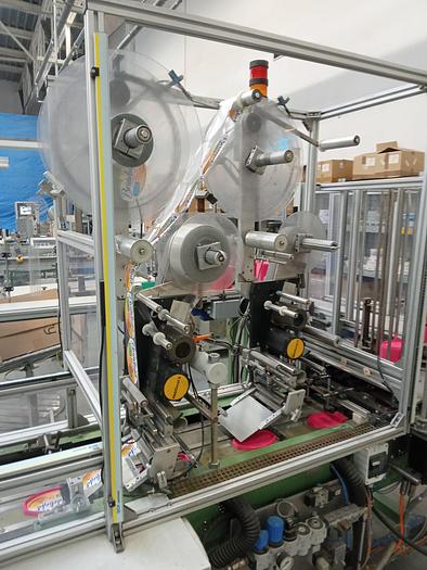 Überholt OMSO DM44N/ PAGOmat 6HS, 2-bahnige Deckeletikettierlinie