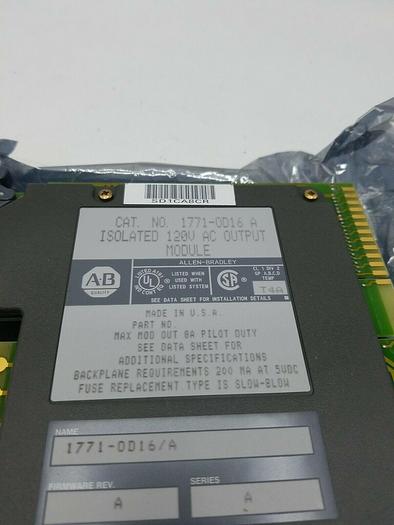 Allen Bradley 1771-OD16 A ISOLATED 120V AC OUTPUT MODULE