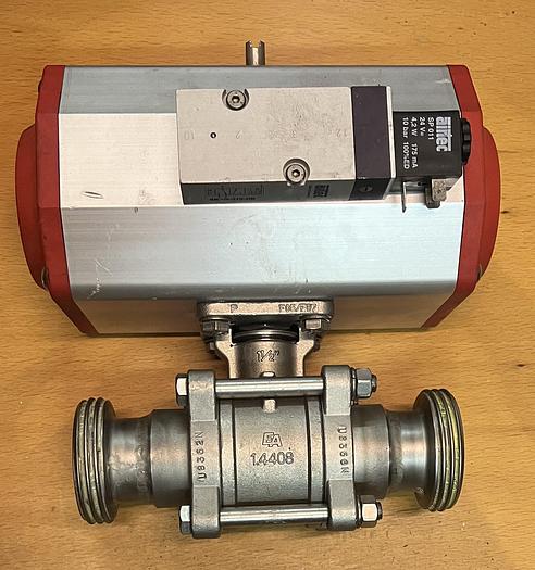 Used 2008 END-Armaturen GmbH & Co. KG ZA66-EE85/AN24DC actuator with stainless steel ball valve, DN40
