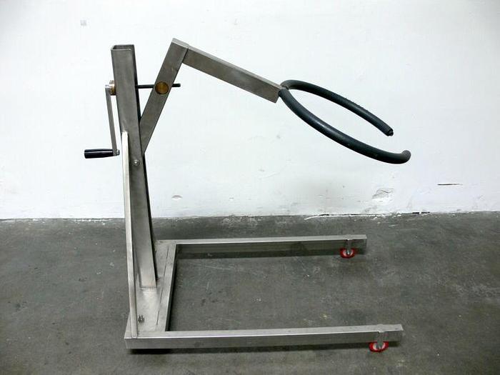 Used Tilting Stainless Steel Lab Glassware Rolling Stand / Clamp