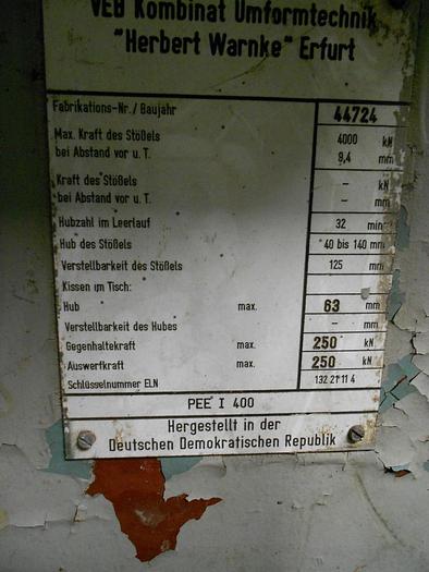 Gebraucht EXCENTERPERS C-FRAME ERFURT