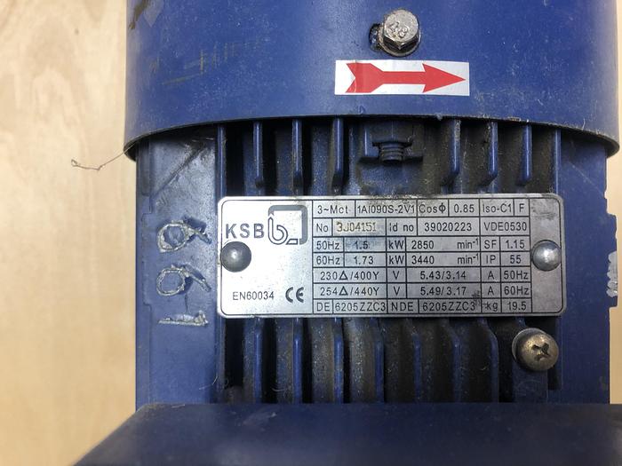 Used KSB electric motor 1,5 kW