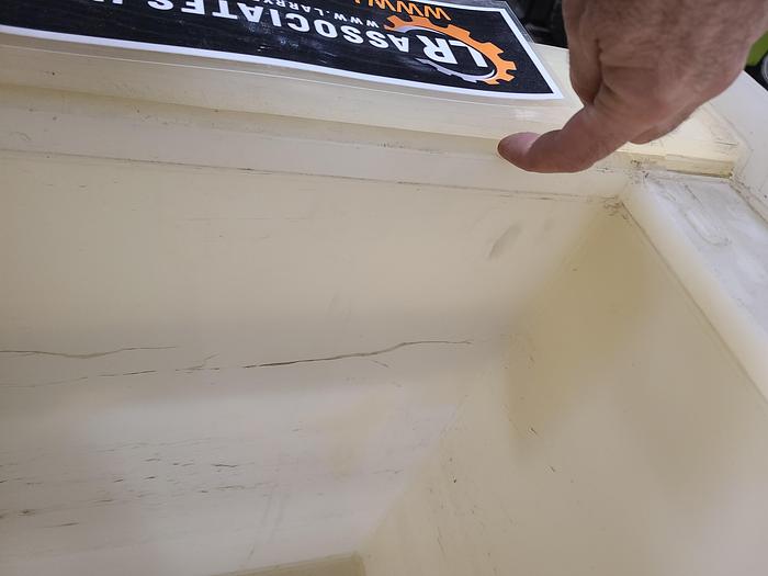 Used Polypro Tank Counter Flow Rinse side and bottom support 18" x 18" x 24" Removable Partition - LARRY PLEASE CHECK DEMENTIONS