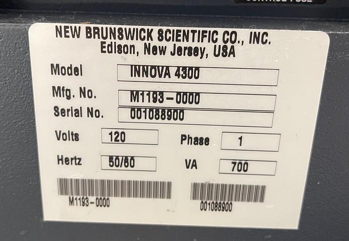 Used New Brunswick Scientific Innova 4300 Incubator Shaker 120V