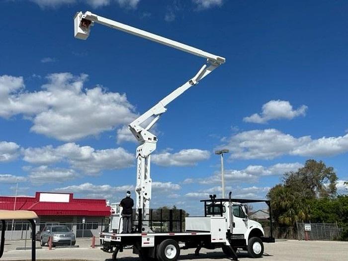 Used Lift-All 75ft Bucket Boom on 2008 Freightliner M2 106 4x4 Reg Cab Flatbed Truck - C84239